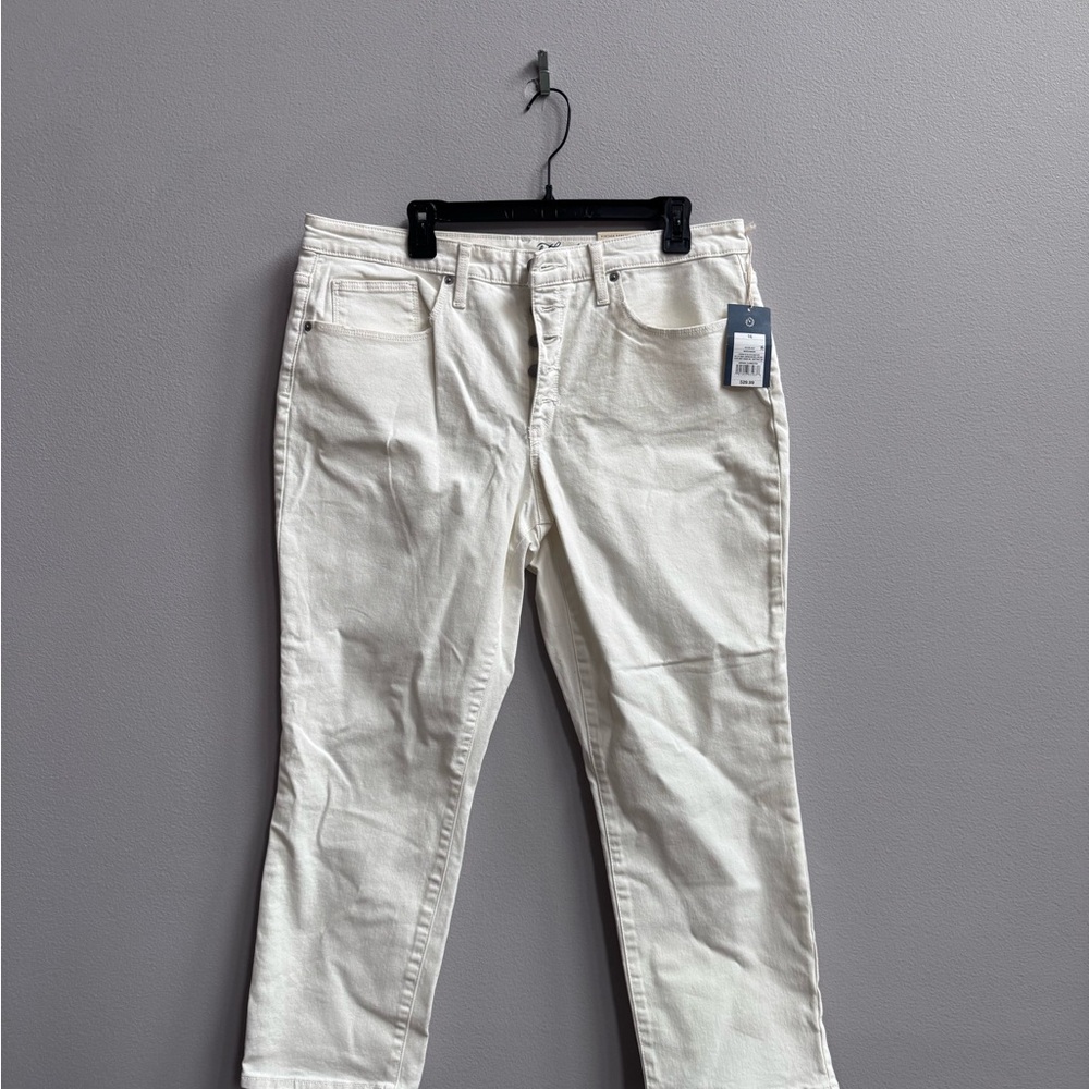 High Rise Jeans in Off-White, Vintage Stretch